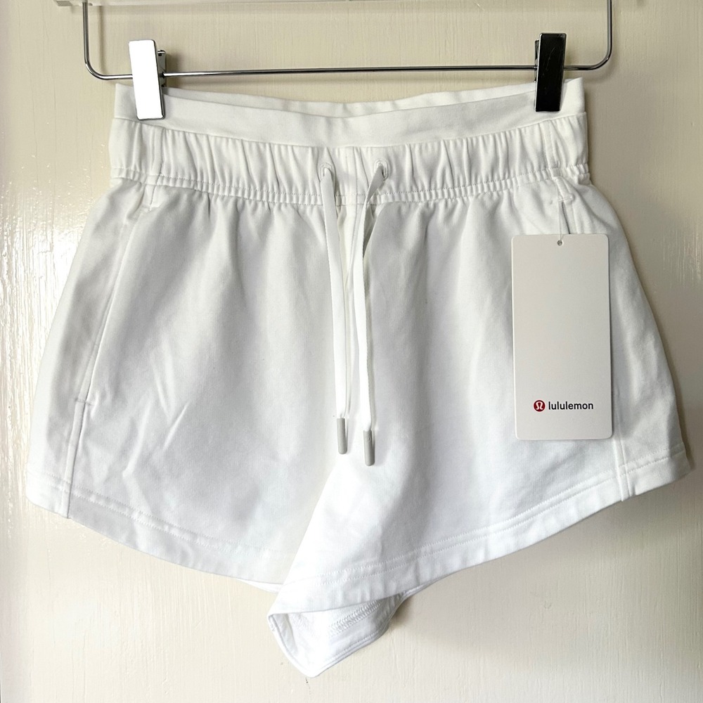 NWT Lululemon Inner Glow High-Rise Short 3" White 2 Gym Casual Lounge Summer - Picture 4 of 8